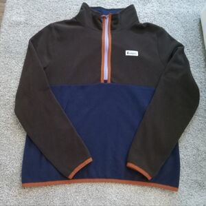 Cotopaxi Ladies Fleece Brown,Blue, And Orange Half-Zip Pullover